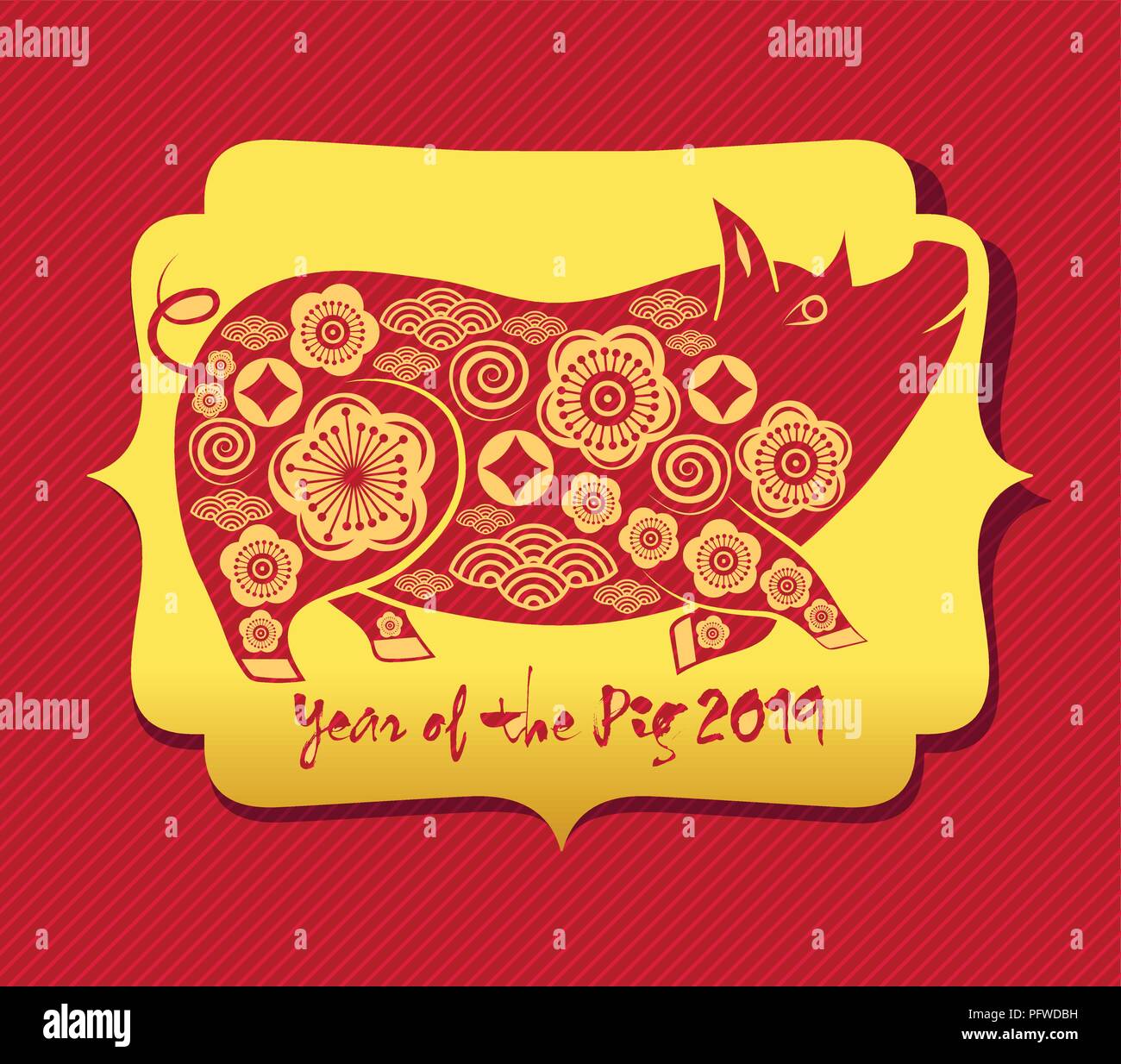 Happy Chinese New Year 19 Year Of The Pig Lunar New Year Stock Vector Image Art Alamy Happy Chinese New Year 19 Year Of The Pig Lunar New Year Stock Vector Image Art Alamy