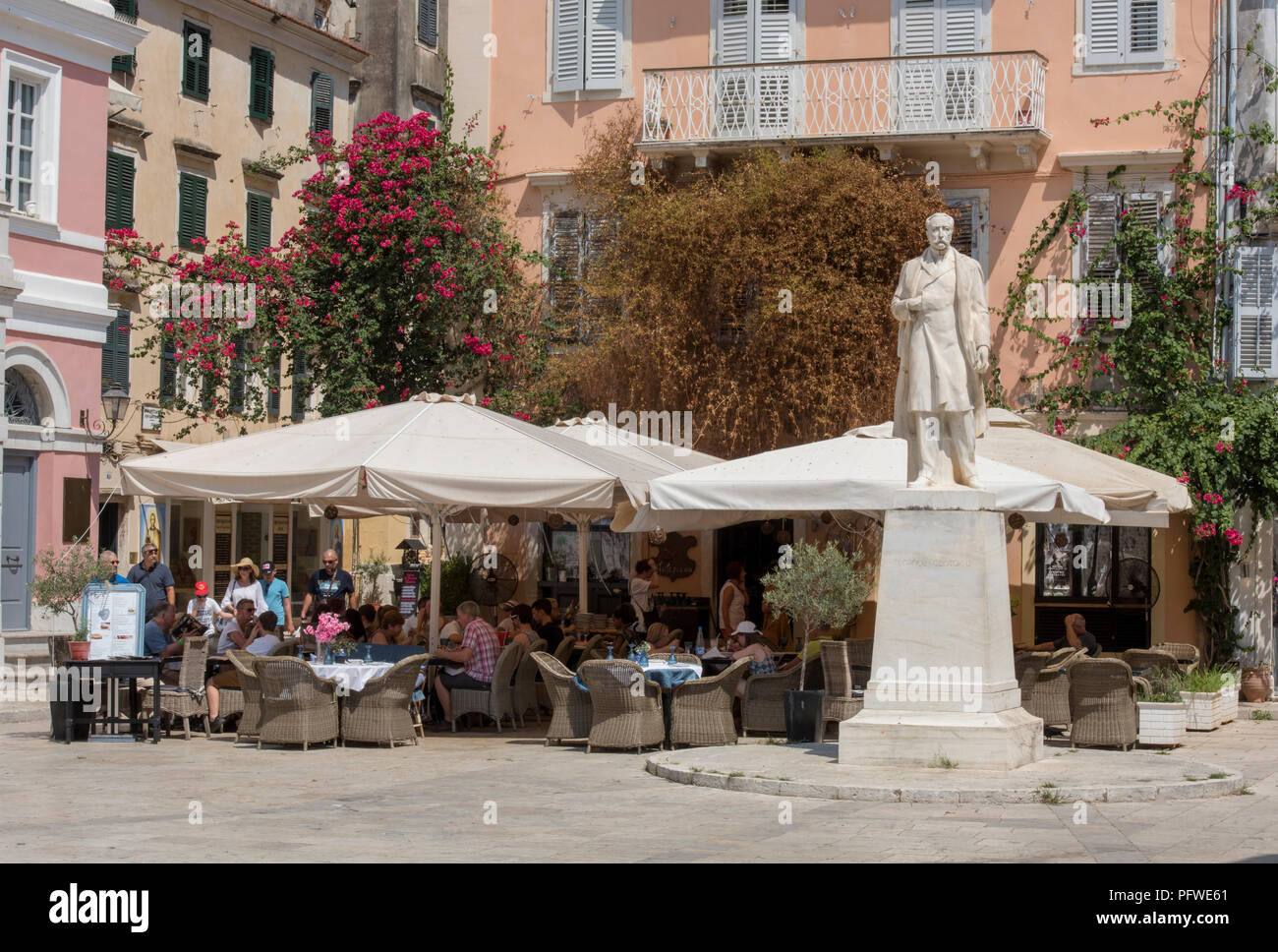 Theotokis greek prime minister statue in town square, kerkyra, corfu, greece Stock