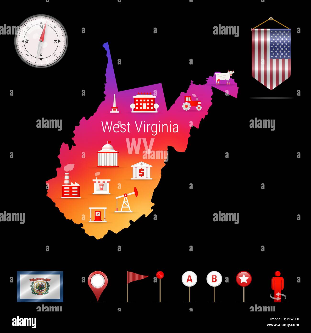 West virginia industry Stock Vector Images Alamy