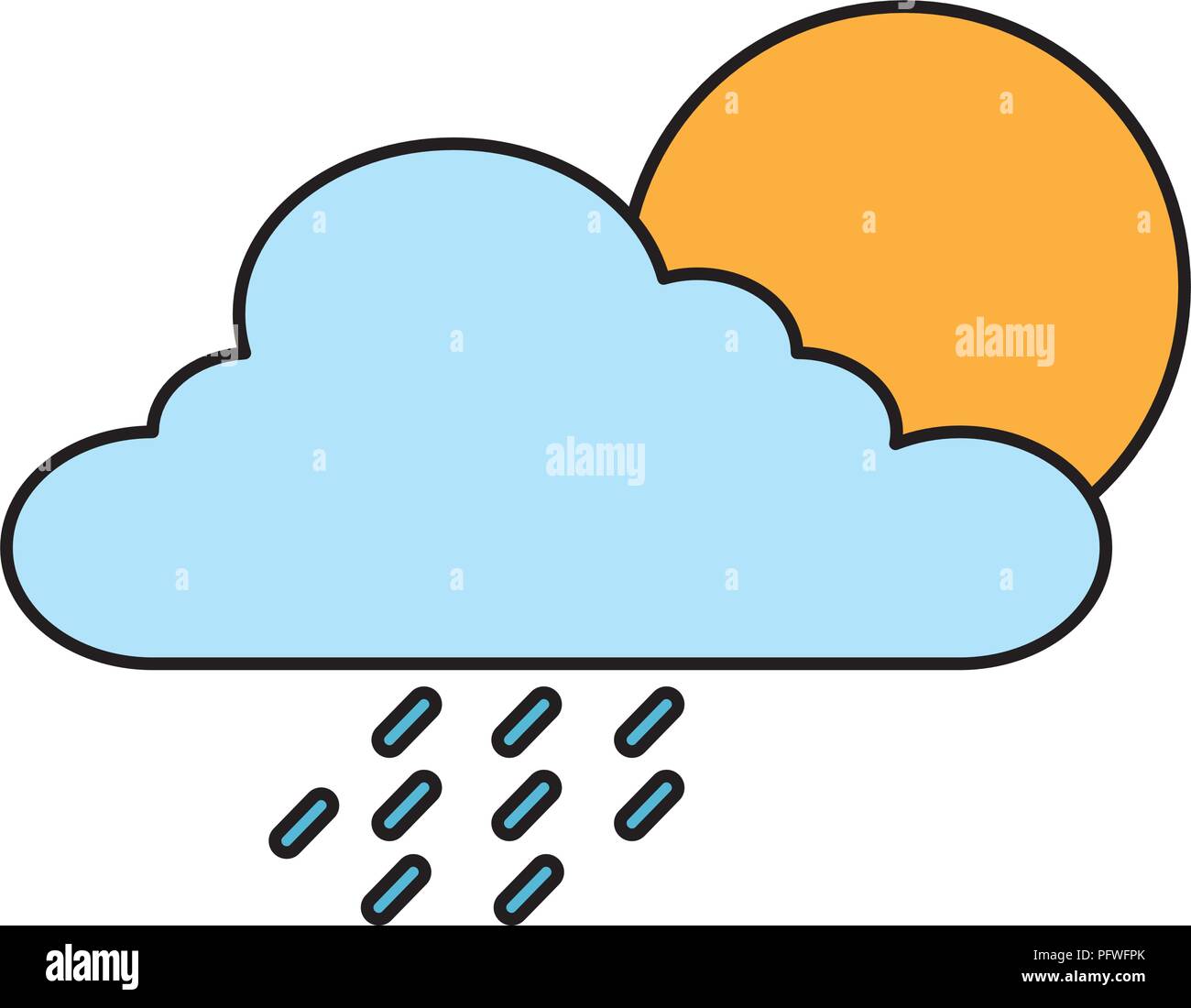 summer sun with clouds and rain drops Stock Vector Image & Art - Alamy