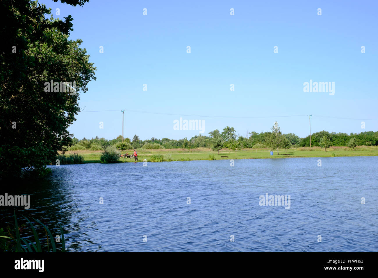 artificial lake used primarily by local residents for fishing zalabaksa zala county hungary Stock Photo