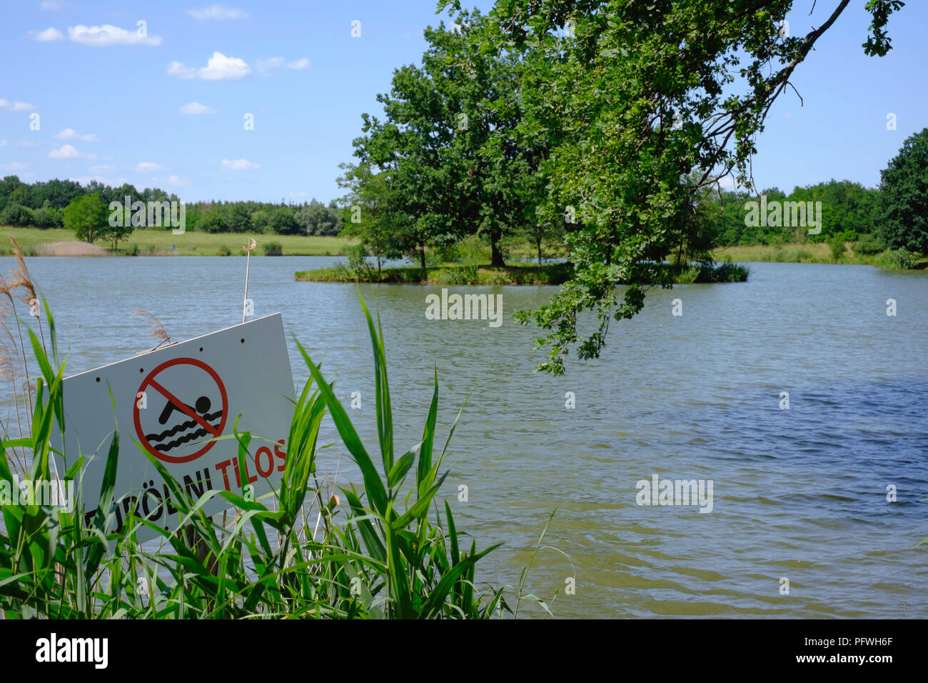 artificial lake used primarily by local residents for fishing zalabaksa zala county hungary Stock Photo