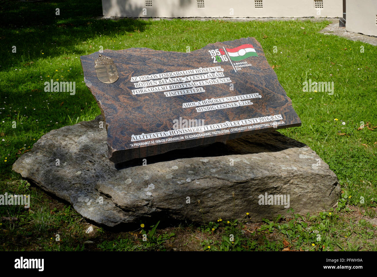monument dedicated to the 1956 hungarian revolution against the soviet union laenti zala county hungary Stock Photo