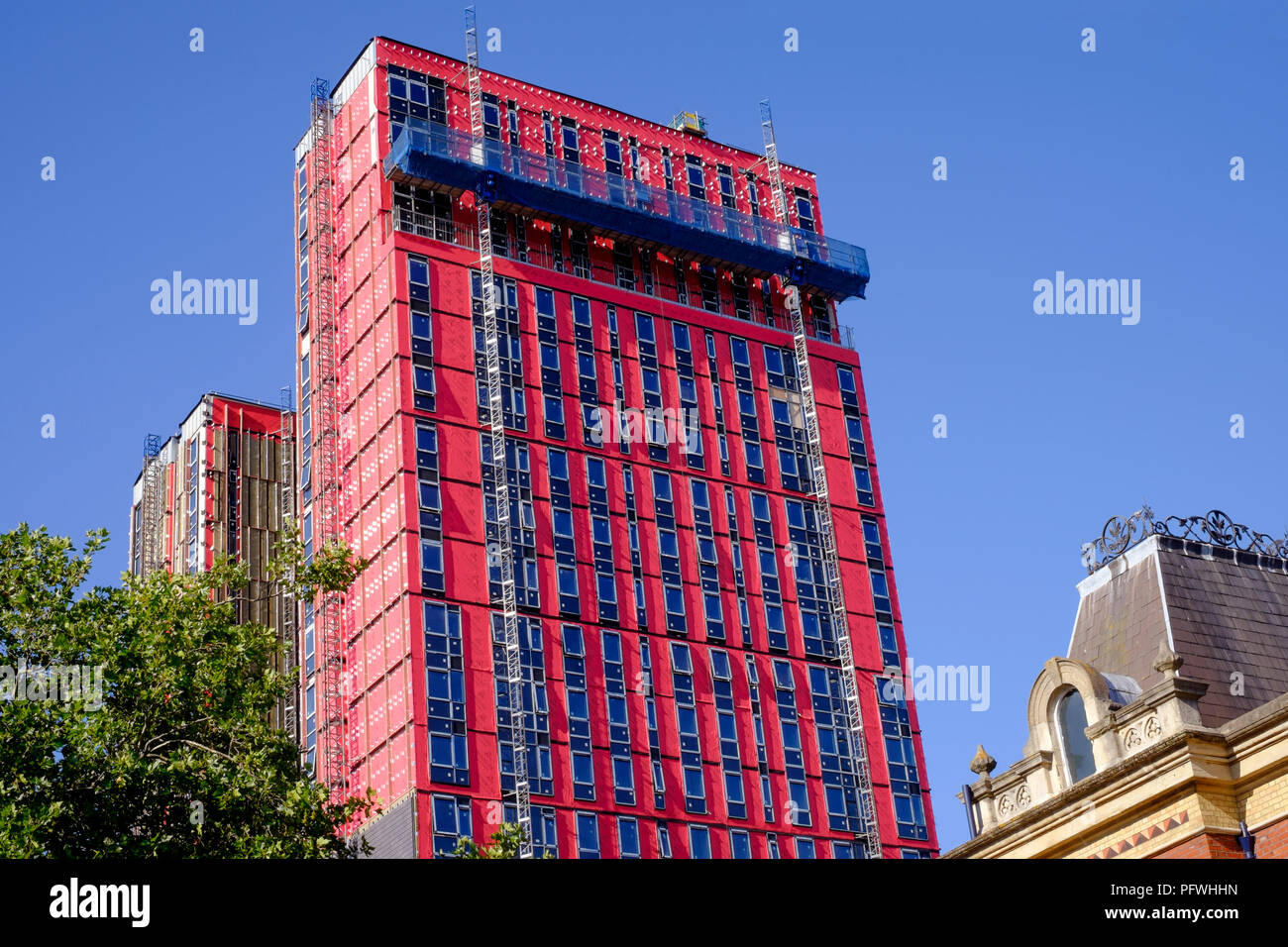 new student accommodation block crown place in the city centre nearing completion portsmouth england uk Stock Photo