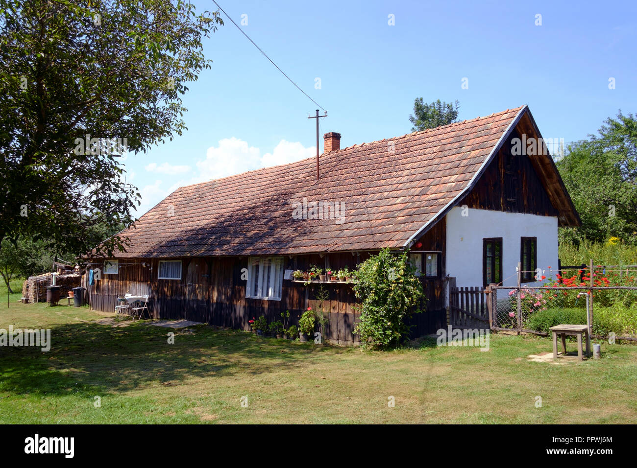 typical traditional rural village house zala county hungary Stock Photo