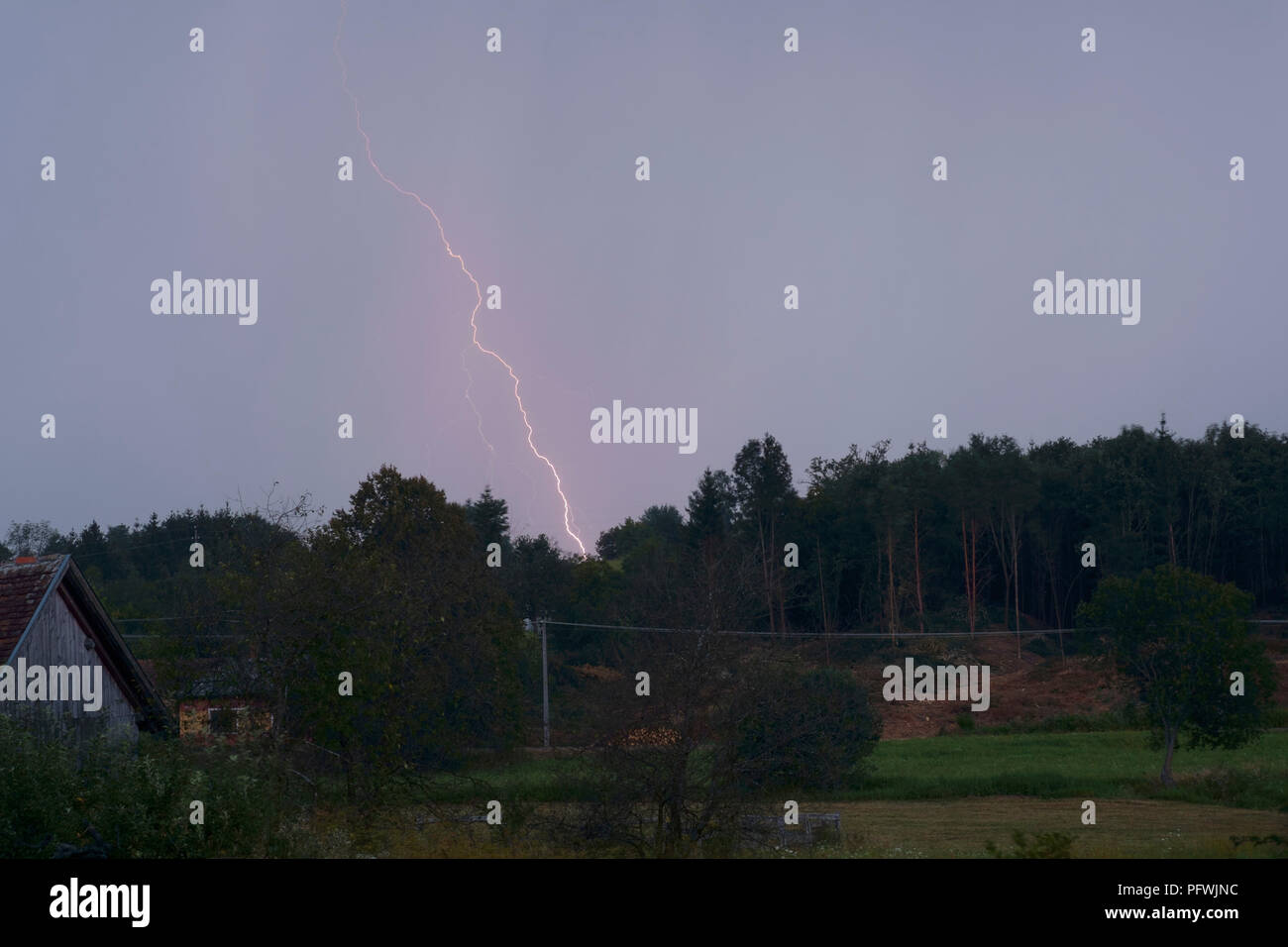 Lightning strikes rural area hi-res stock photography and images - Alamy