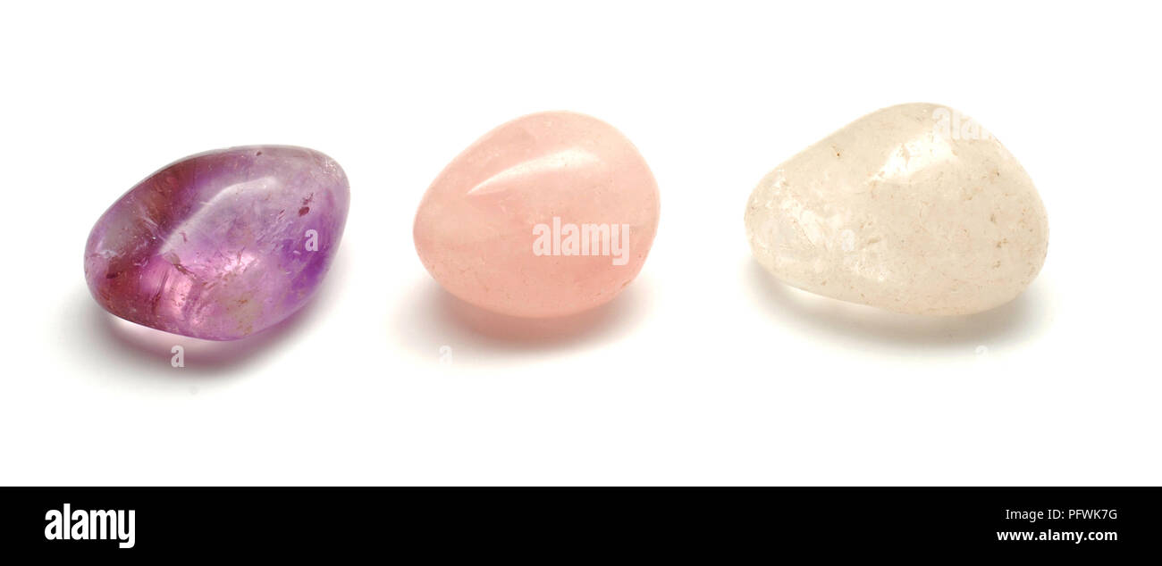 quartz gems isolated on white Stock Photo Alamy