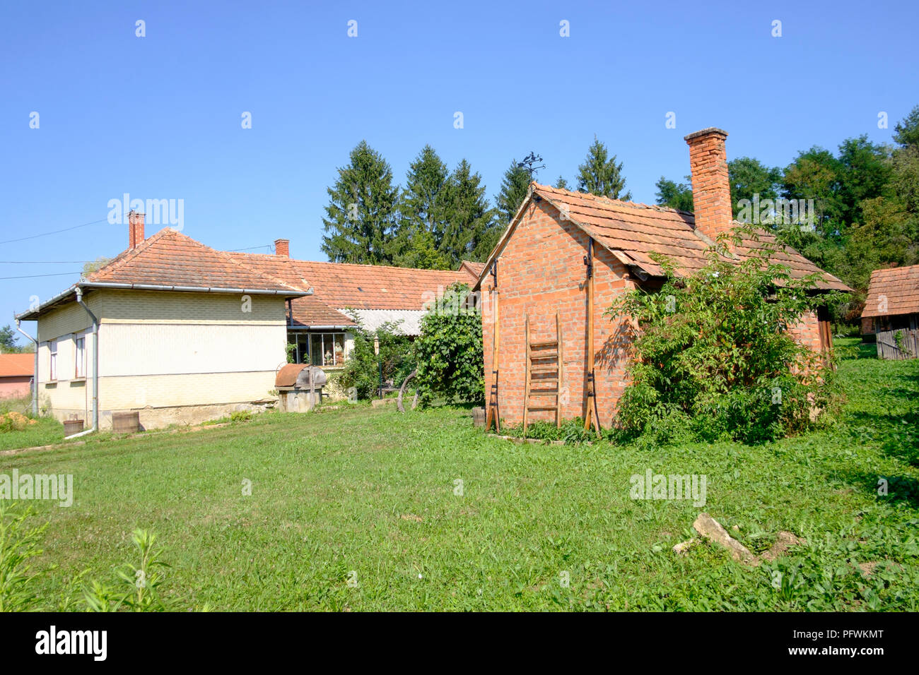 typical traditional rural village house zala county hungary Stock Photo