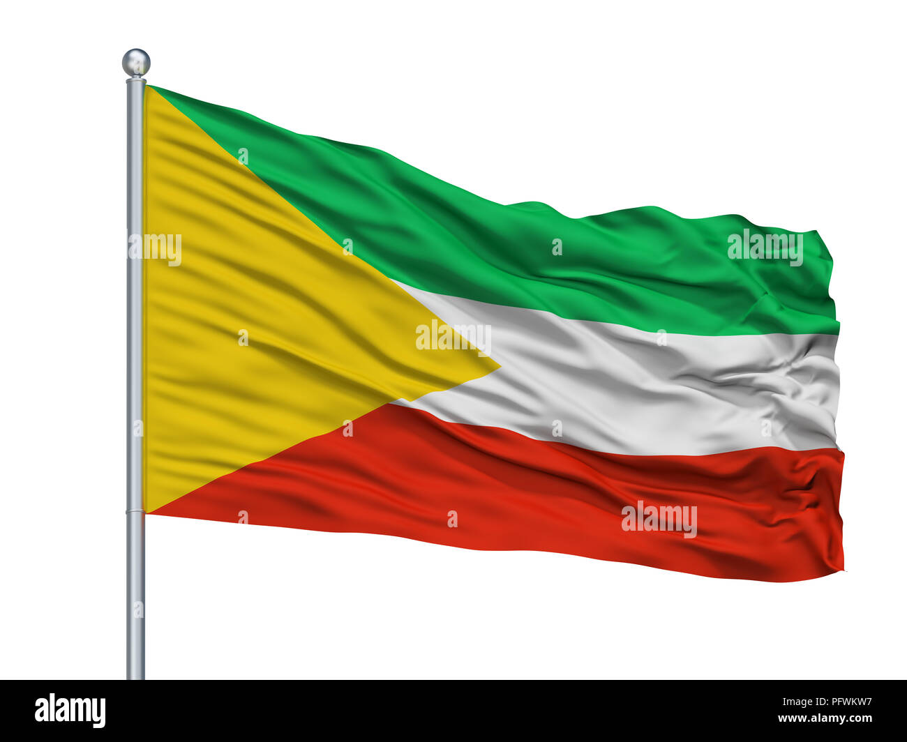 Blagoveshchensk City Flag On Flagpole, Russia, Bashkortostan, Isolated ...