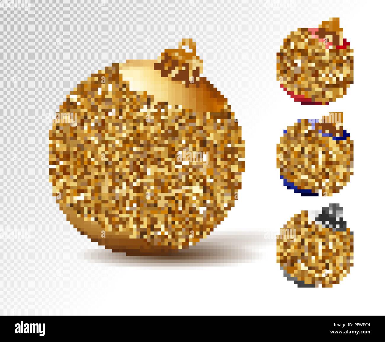 Colorful christmas balls. Set of isolated realistic decorations. Vector ...