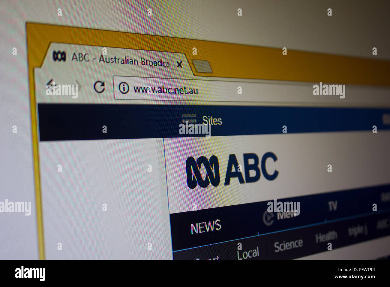 Australian Broadcasting Corporation  Website Homepage Stock Photo