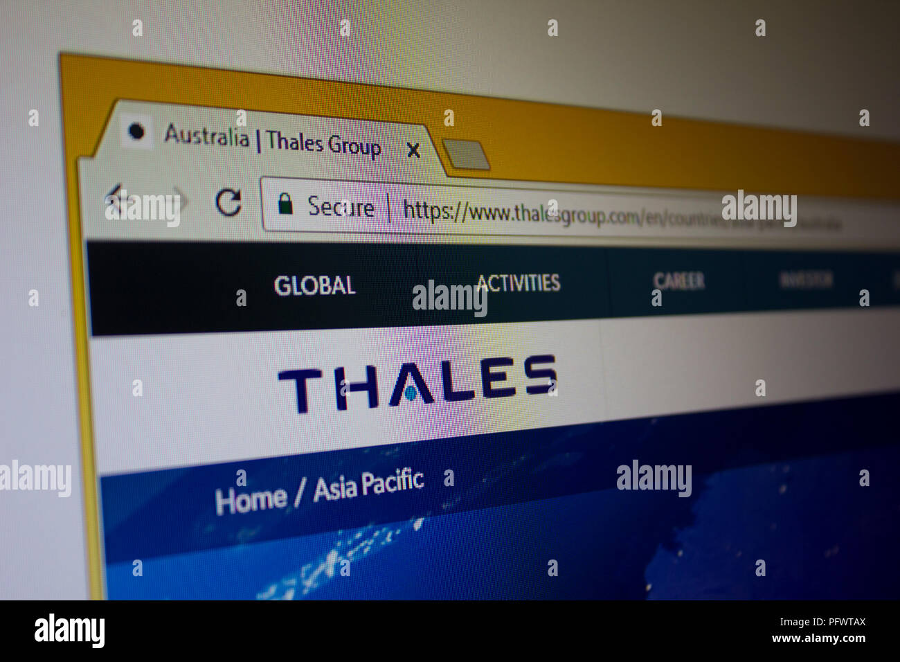 Thales Group Website Homepage Stock Photo