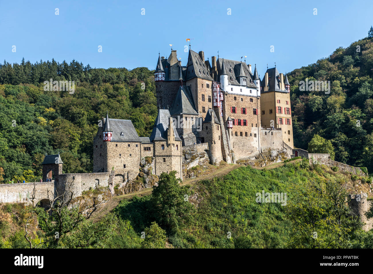 The castle Eltz, near Wierschem, in Rhineland-Pflaz, Germany, in the ...