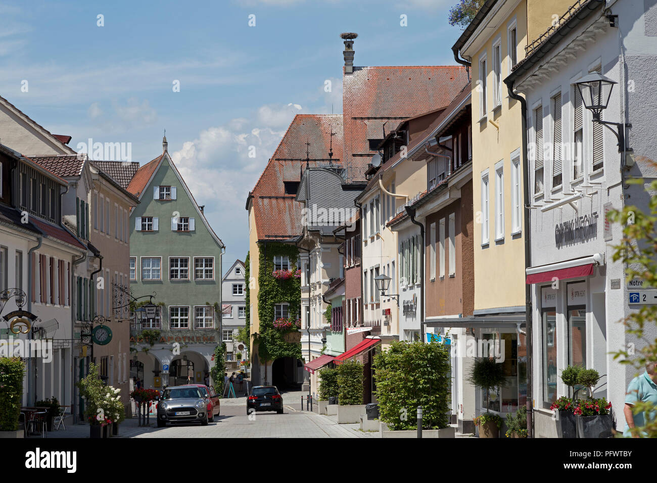 town centre, Isny, Allgaeu, Baden-Wuerttemberg, Germany Stock Photo