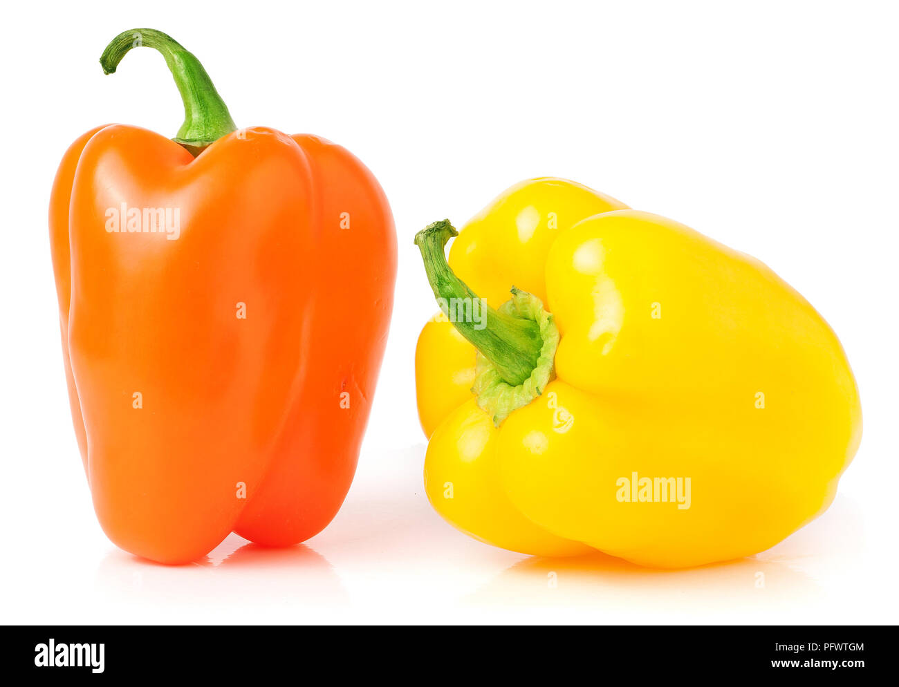 Bell peppers isolated on white background closeup Stock Photo - Alamy