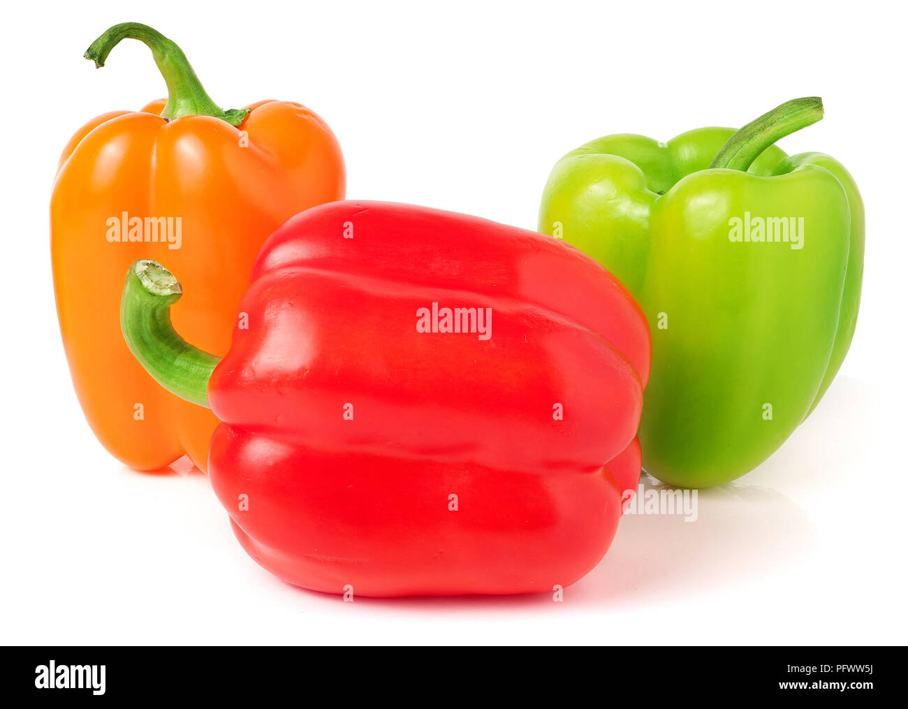 Bell peppers isolated on white background closeup Stock Photo - Alamy