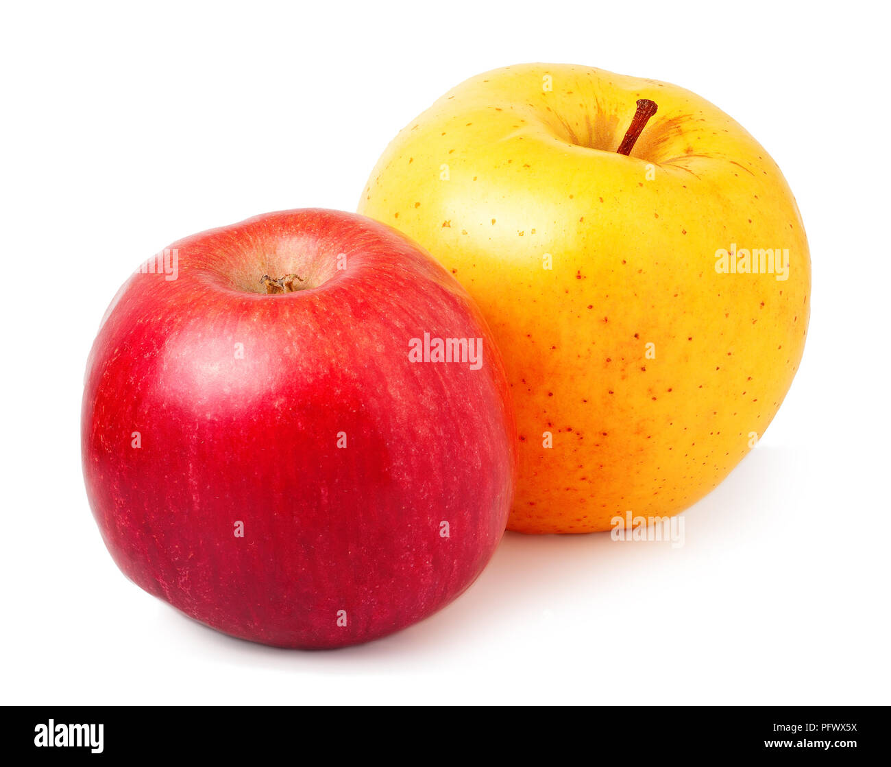 red and yellow apple isolated on a white background Stock Photo Alamy