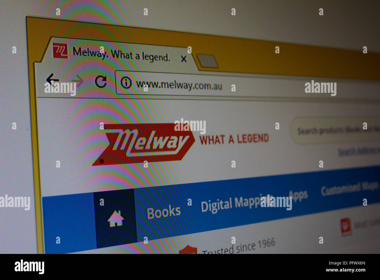 Melway Website Homepage Stock Photo