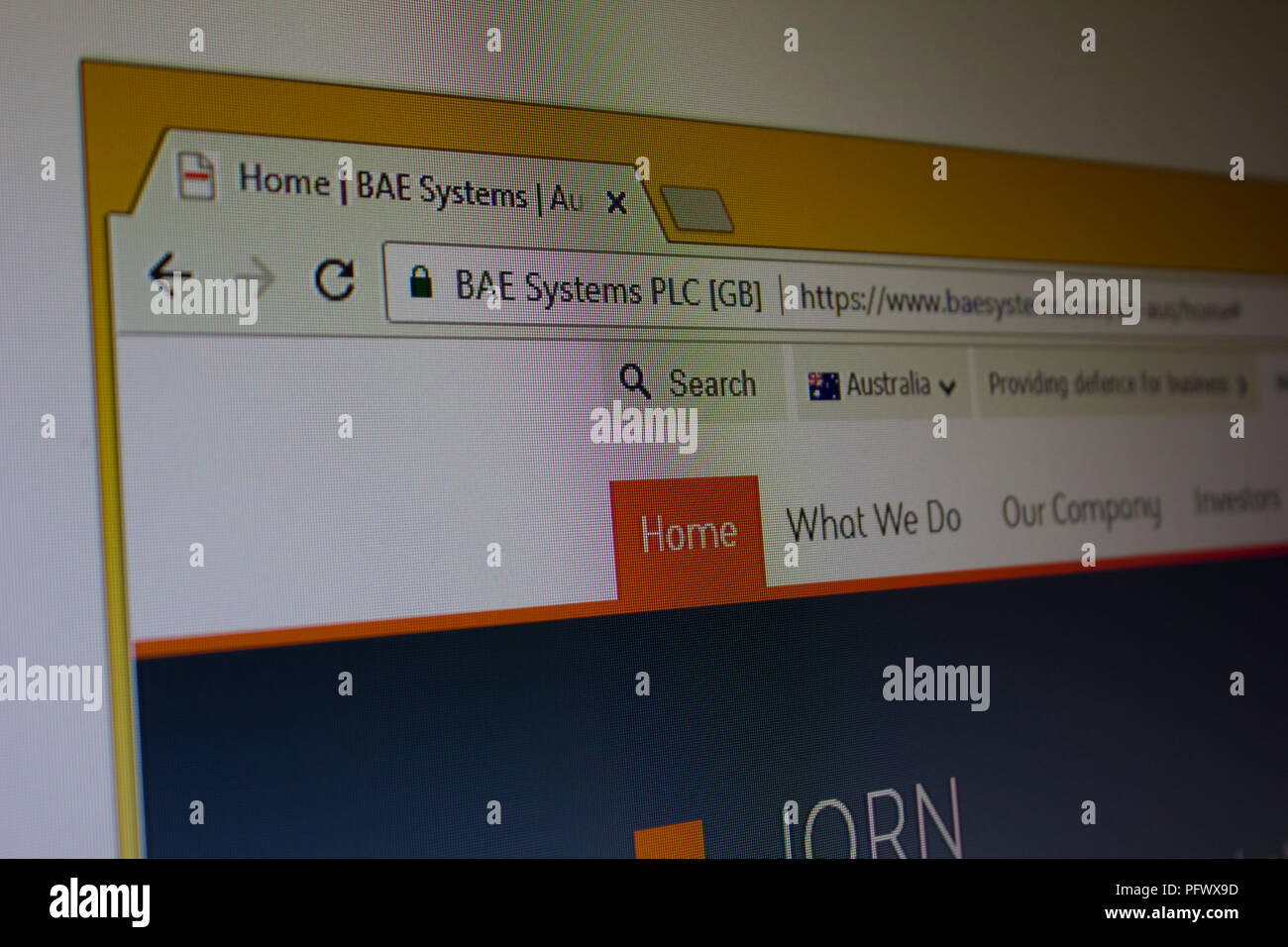 BAE Systems Website Homepage Stock Photo - Alamy