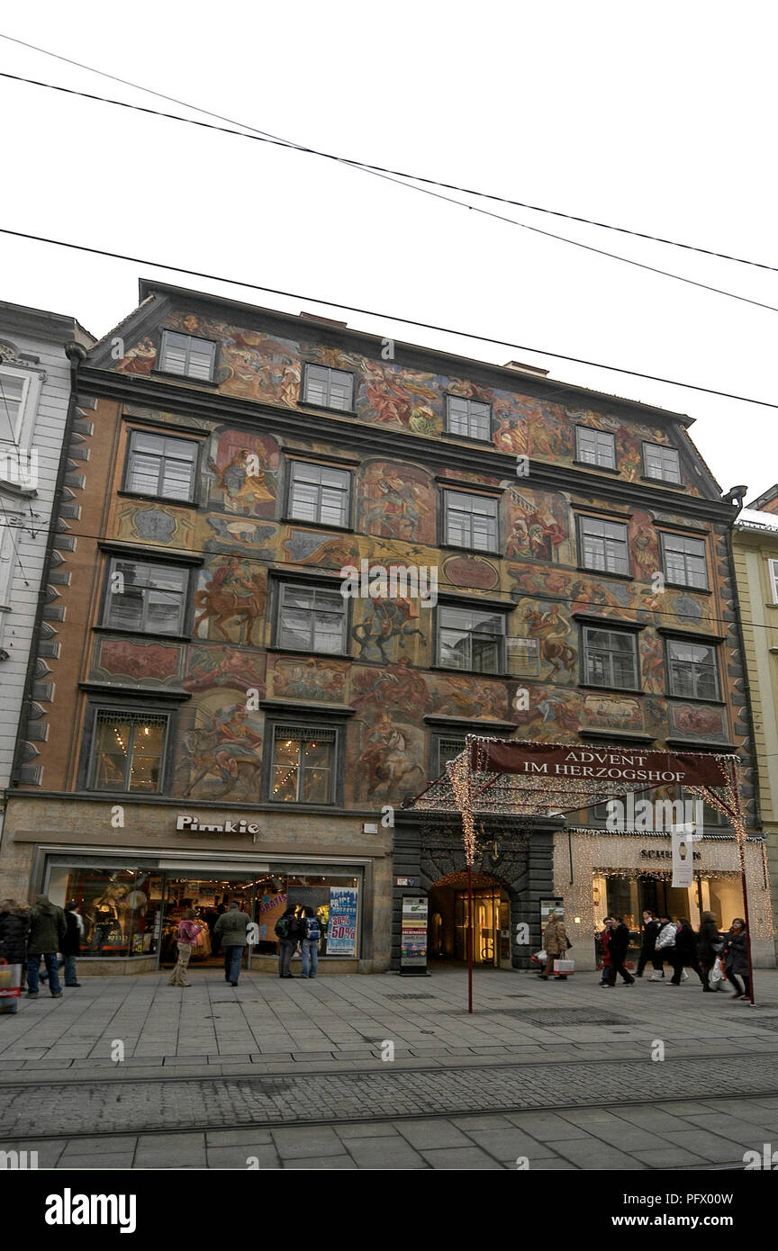 A Painted Building Herzogshof Known As Gemaltes Haus Painted