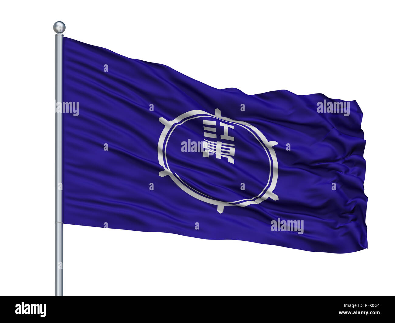 Koto City Flag On Flagpole, Japan, Tokyo Prefecture, Isolated On White ...