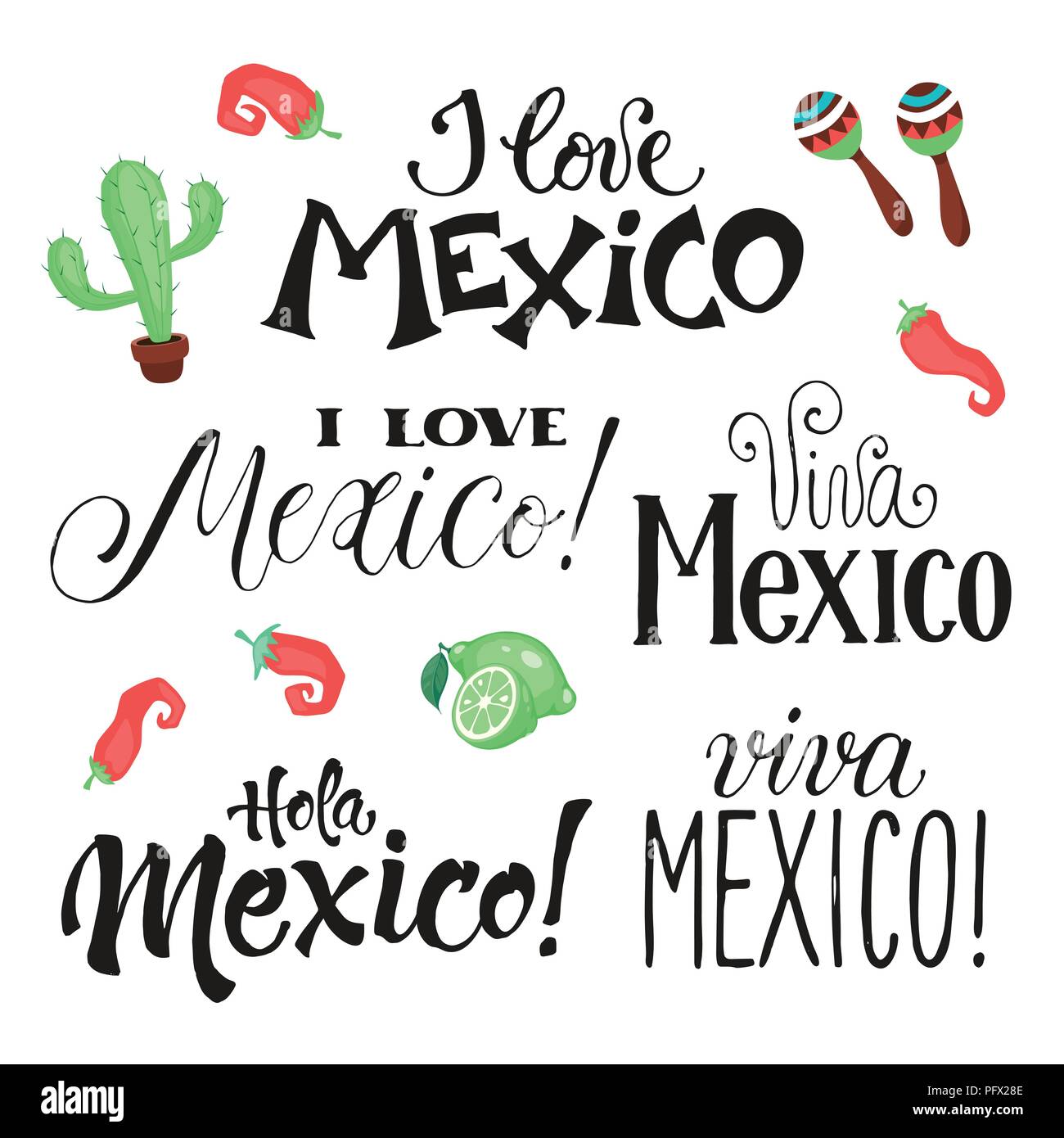 Viva mexico design cactus hi-res stock photography and images - Alamy