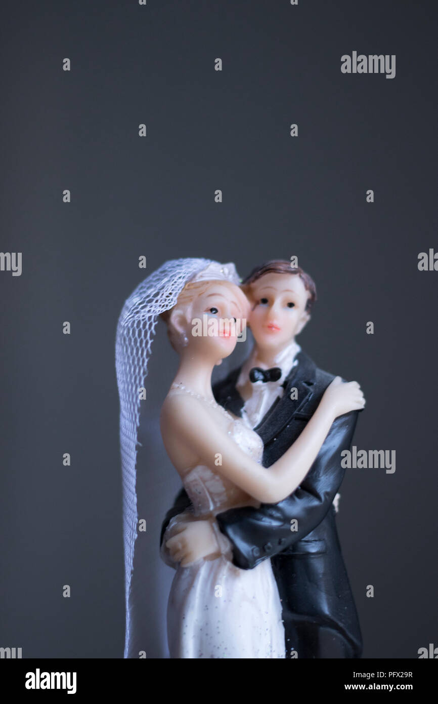 Cake topper bride and groom wedding couple of holding romantic marriage ...