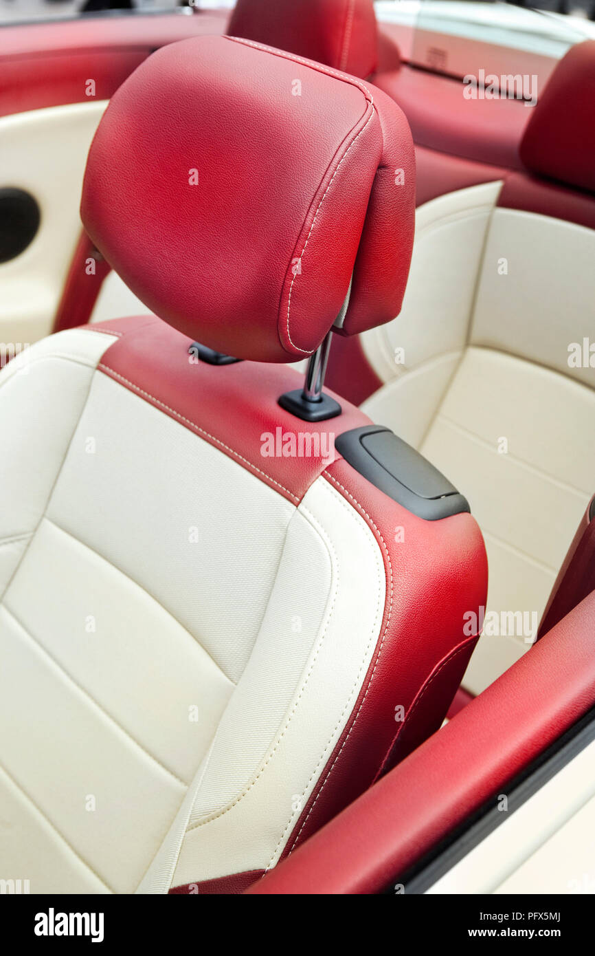 Stylish seat in a convertible car Stock Photo Alamy