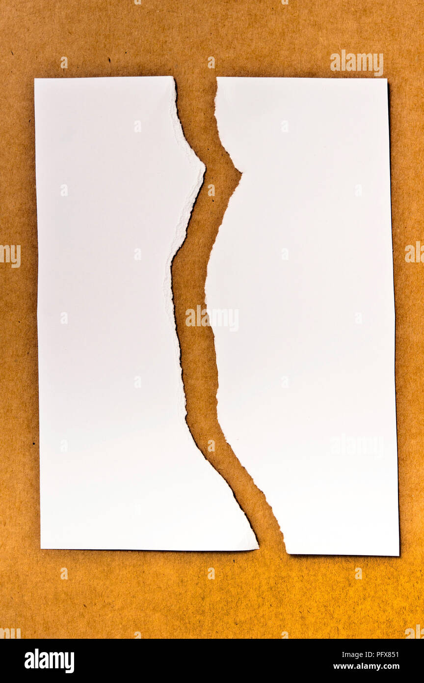 Paper That Has Been Ripped In Half Stock Photo Alamy