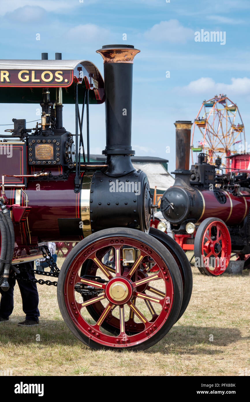 Traction engines at a steam fair in England Stock Photo