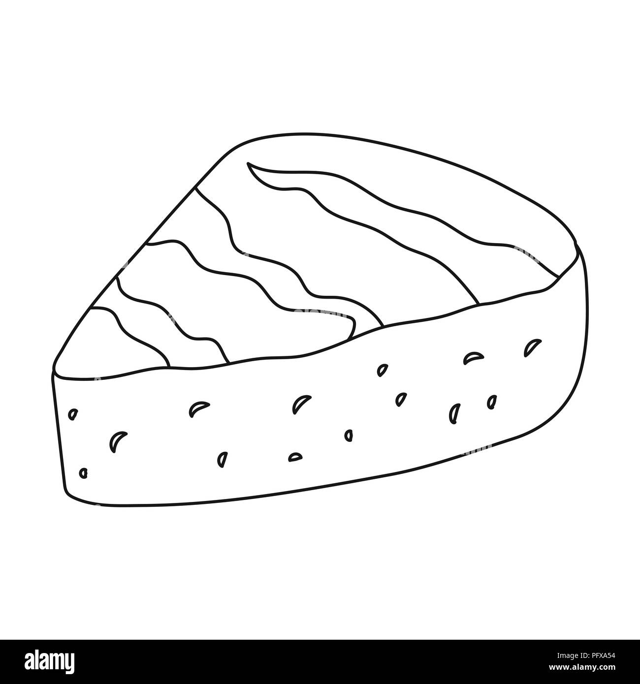 Brie.Different kinds of cheese single icon in black style vector symbol