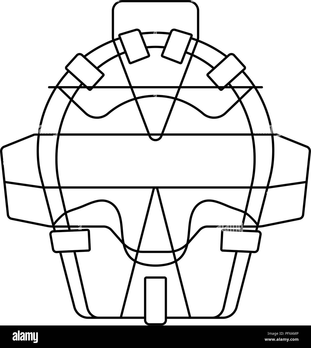 Baseball face protector icon. Thin line design. Vector illustration