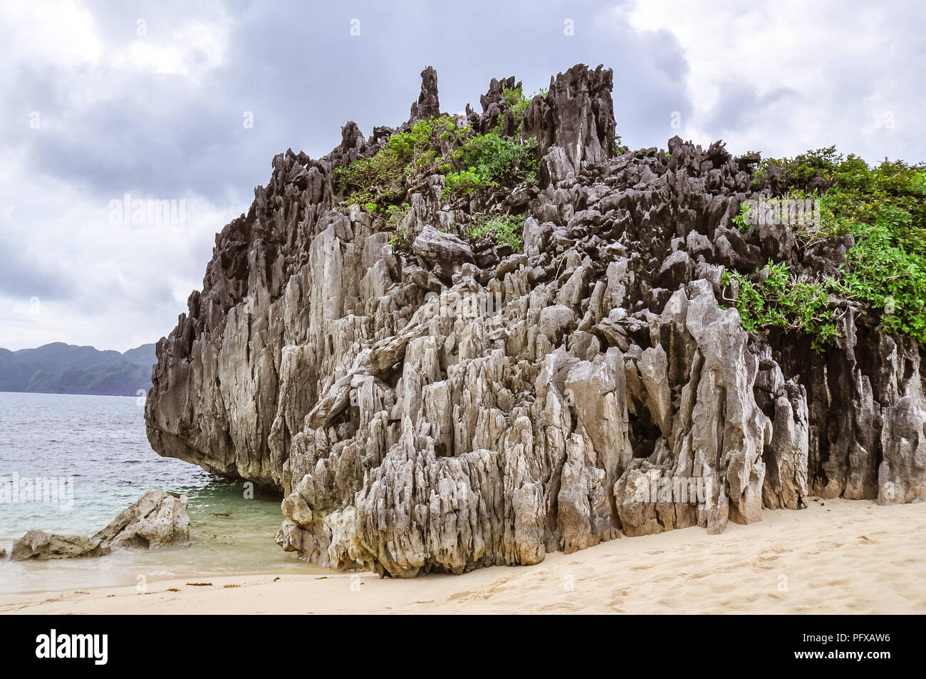 Limestone Rock Outcrops Caramoan, Camarines Sur, Philippines Stock