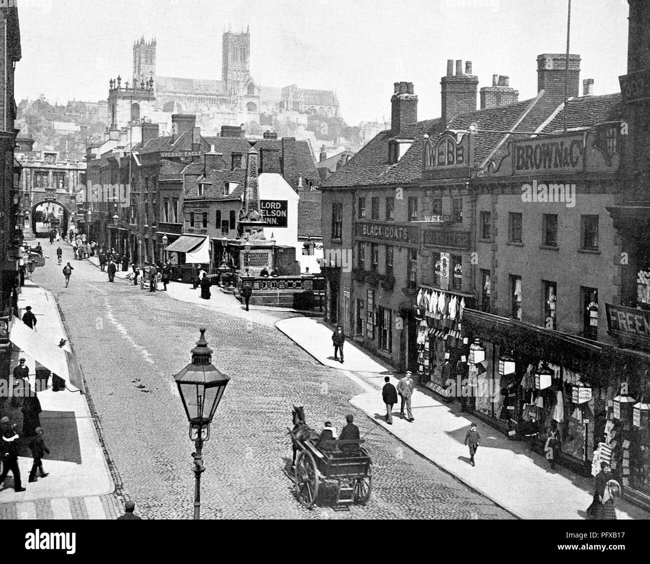 lincoln-high-street-early-1900s-stock-photo-alamy