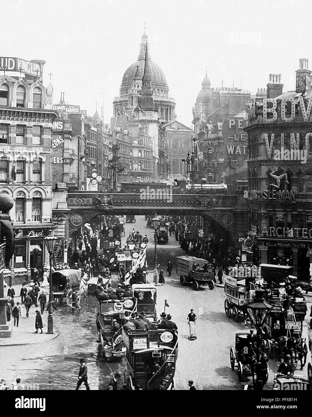 Ludgate Circus, London, Victorian period Stock Photo