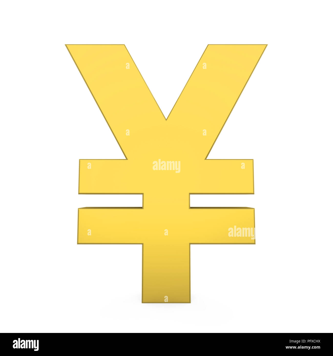 Yen / Yuan Currency Sign Isolated Stock Photo