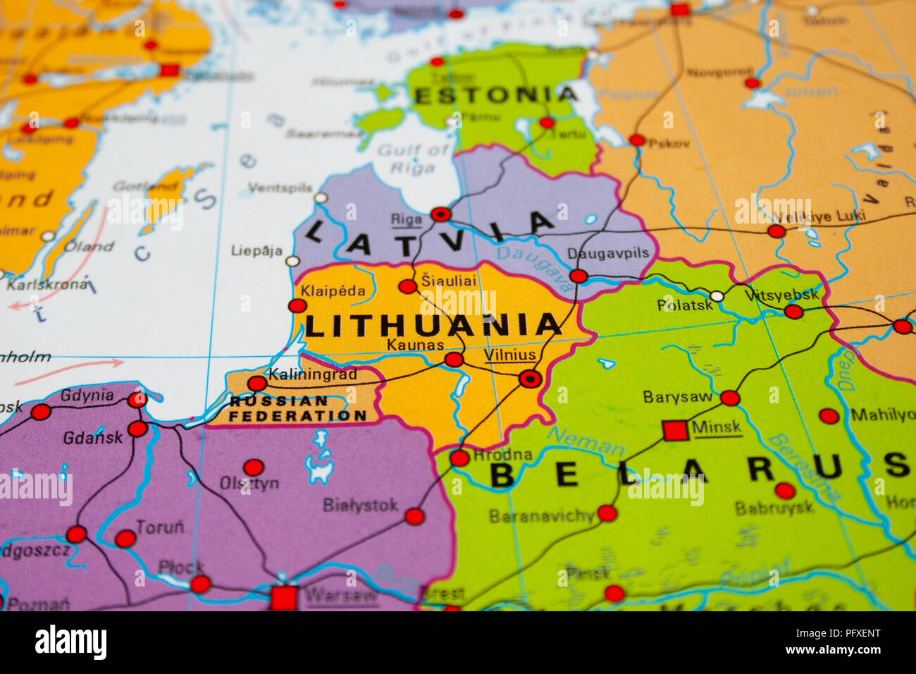 Map of Lithuania, Baltic states Stock Photo Alamy