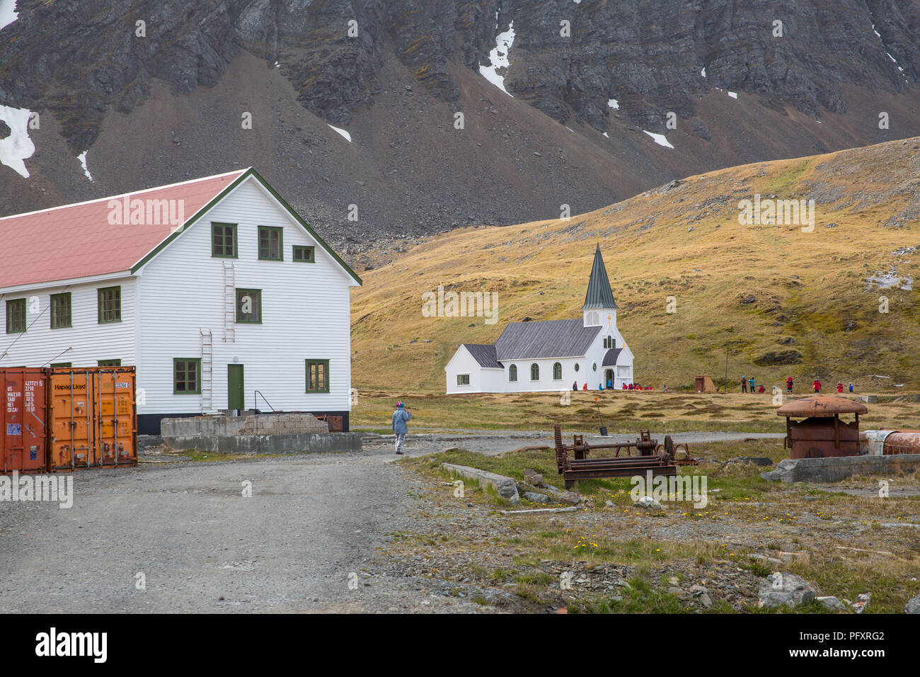 an old fisher village in the mountains of antarctica with old houses Stock Photo Alamy