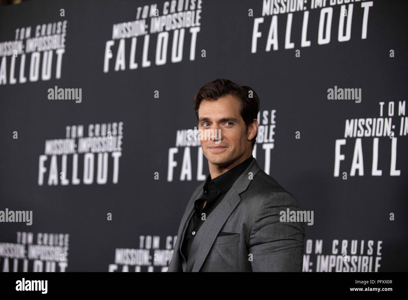 Actor Henry Cavill on the red carpet prior to a screening of Mission Impossible Fallout a the Smithsonian National Air and Space Museum on July 22, in Washington, DC. Stock Photo