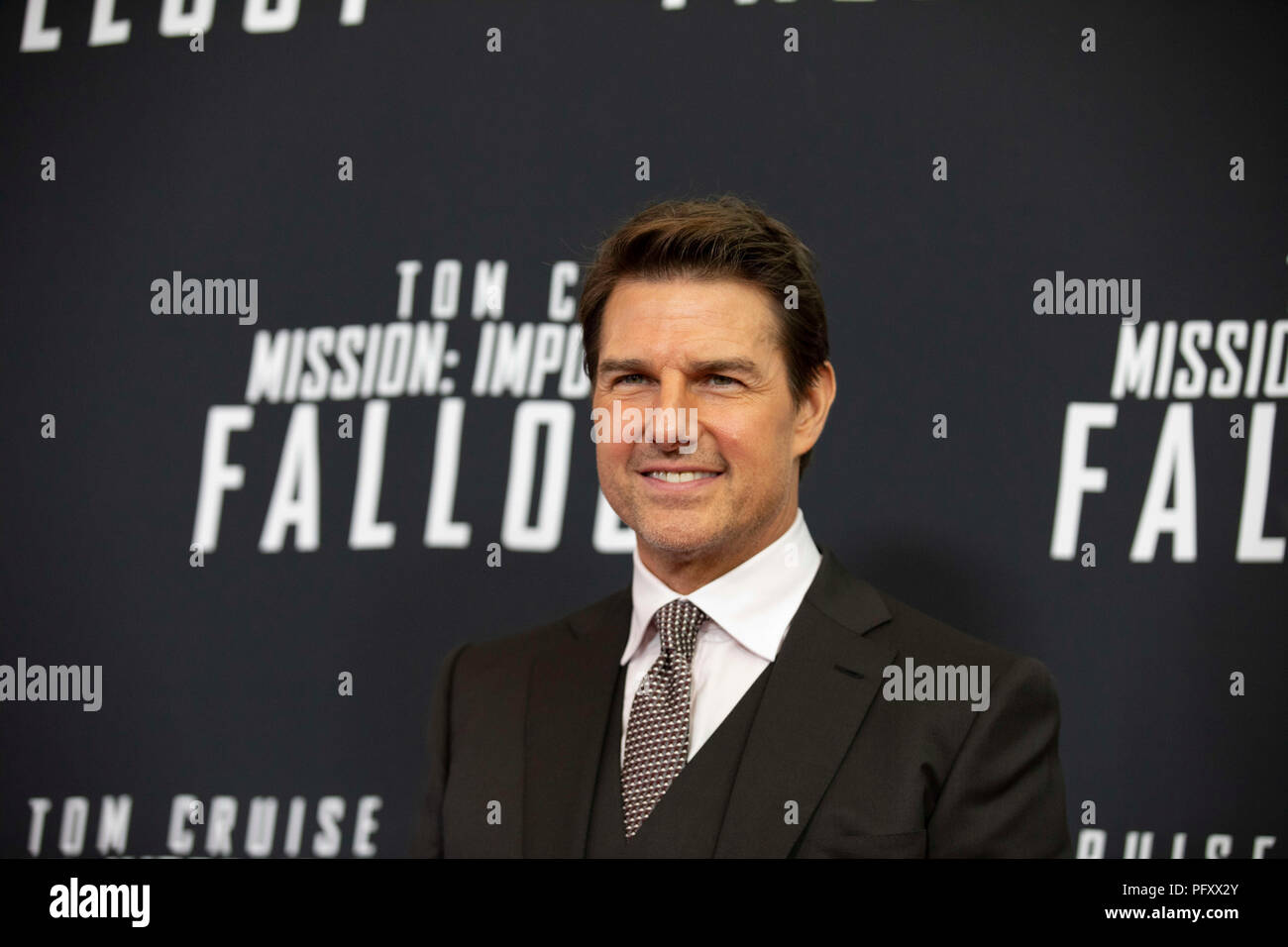 Actor and Producer Tom Cruise walks the red caret prior to a screening of  Mission Impossible Fallout a the Smithsonian National Air and Space Museum  on July 22, in Washington, DC Stock