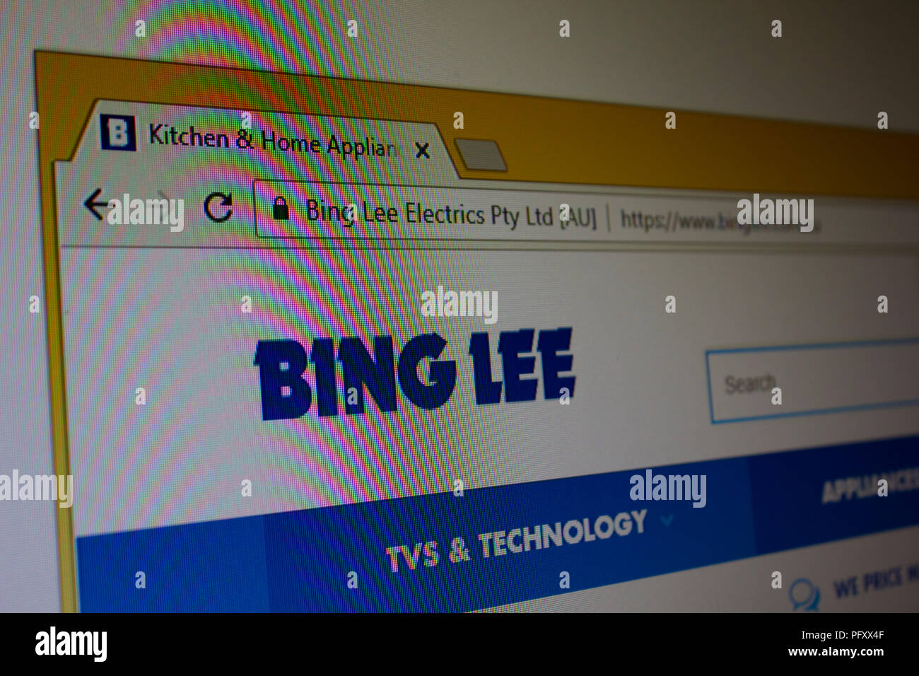Bing Lee Website homepage Stock Photo