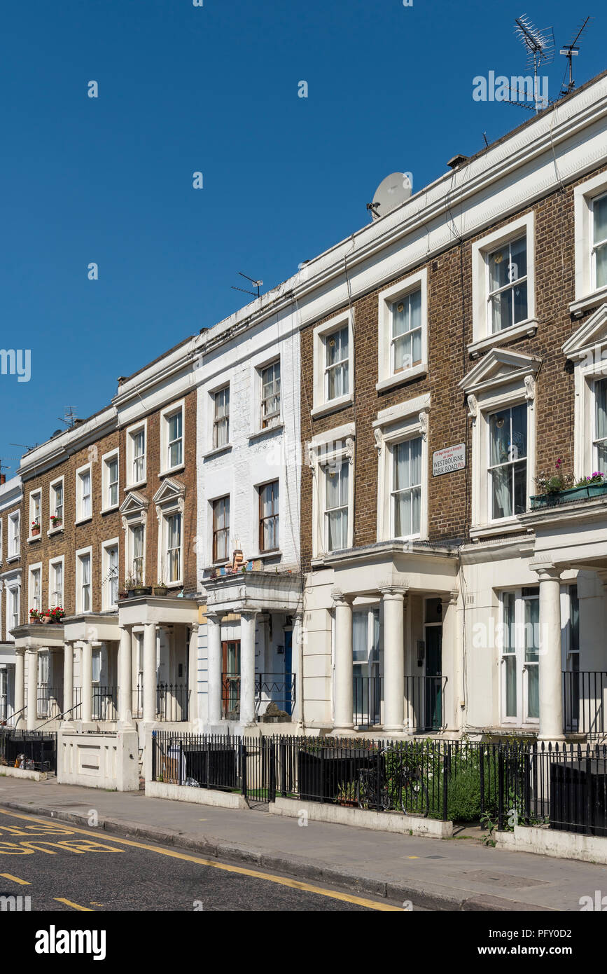 Terraced houses on Westbourne Park Road, Notting Hill, London, United