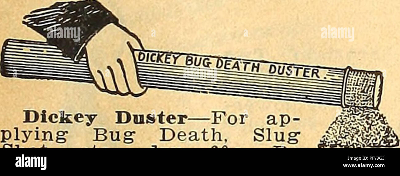 . Currie's farm &amp; garden annual : spring 1922 47th year. Flowers Seeds Catalogs; Bulbs (Plants) Seeds Catalogs; Vegetables Seeds Catalogs; Nurseries (Horticulture) Catalogs; Plants, Ornamental Catalogs; Gardening Equipment and supplies Catalogs. Shipping weight 8 lbs. PRICE ipll.oO. The UTILITY DUSTER will handle suceessifnlly Arsenate of Lead, Arsenate of Calcium, Paris Green, Lime-Snlphur and similar mixtures in dry form. They may be applied at any time of the day on plants while wet or dry. The flow of powder is regulated by a control valve of brass provided with an indicator always in  Stock Photo