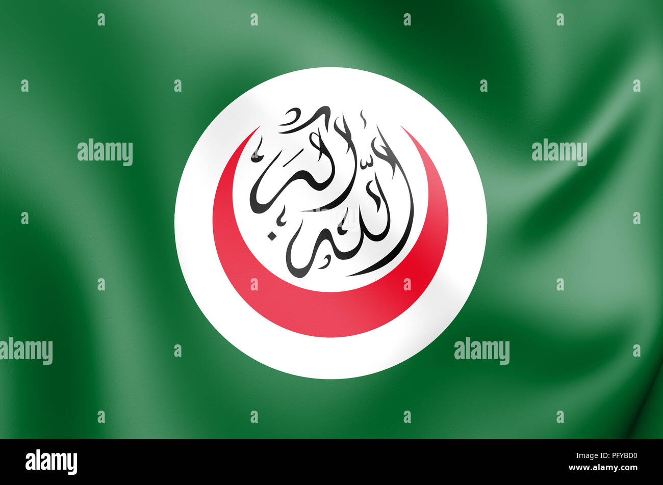 3D Flag of Organisation of Islamic Cooperation. 3D Illustration. Stock Photo