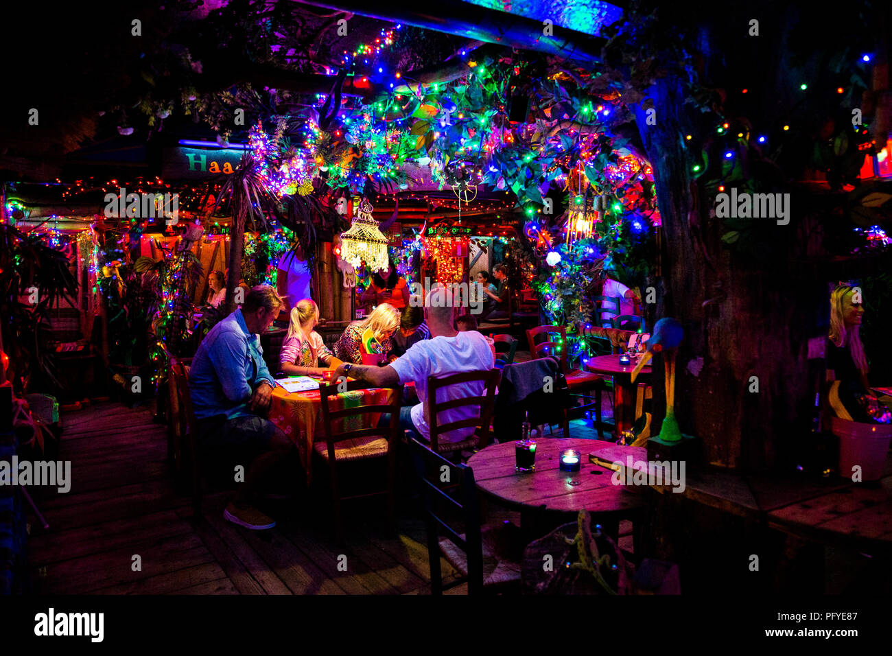 Exotic interior of Thai restaurant Koh Phangan in Stockholm, Sweden Stock Photo