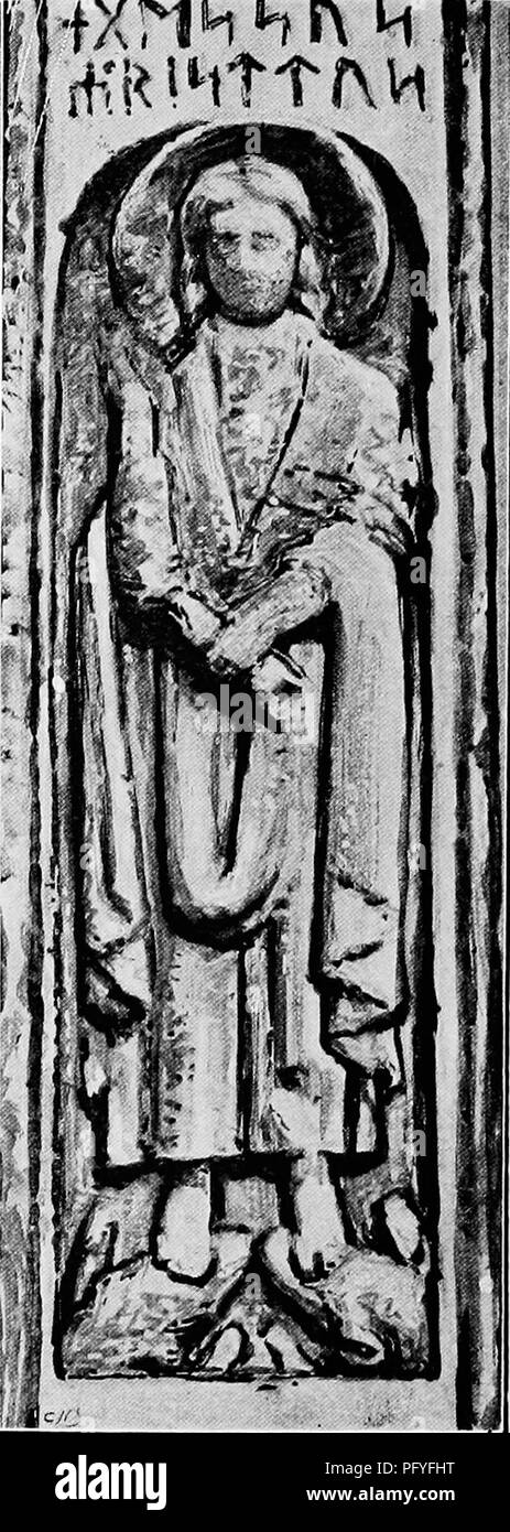 . The Victoria history of the county of Cumberland. Natural history. The Christ, on Bewcastle Cross. Bewcastle Cross. To face p. 155,. Please note that these images are extracted from scanned page images that may have been digitally enhanced for readability - coloration and appearance of these illustrations may not perfectly resemble the original work.. Wilson, James, Vicar of Dalston. Westminster [A. Constable and company, limited] Stock Photo