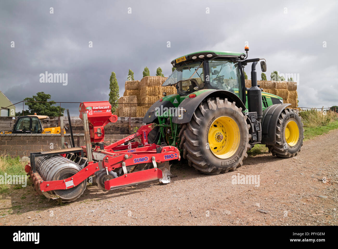 Farm machinery on an British farm, Britain, UK Stock Photo