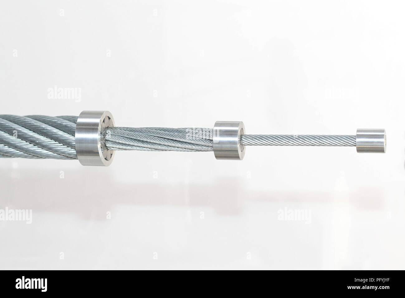 Steel cable made from many wire ropes in helix Stock Photo Alamy