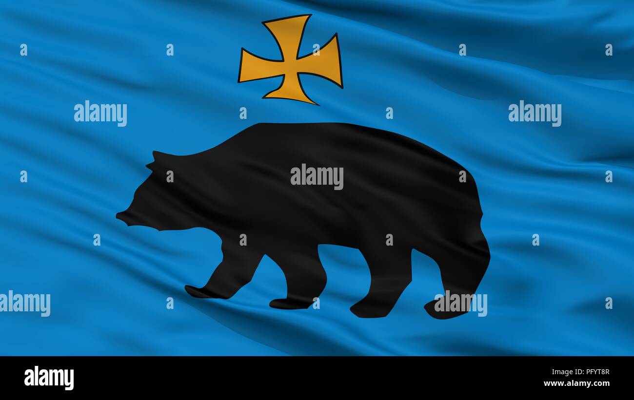 Przemysl City Flag, Poland, Closeup View Stock Photo - Alamy