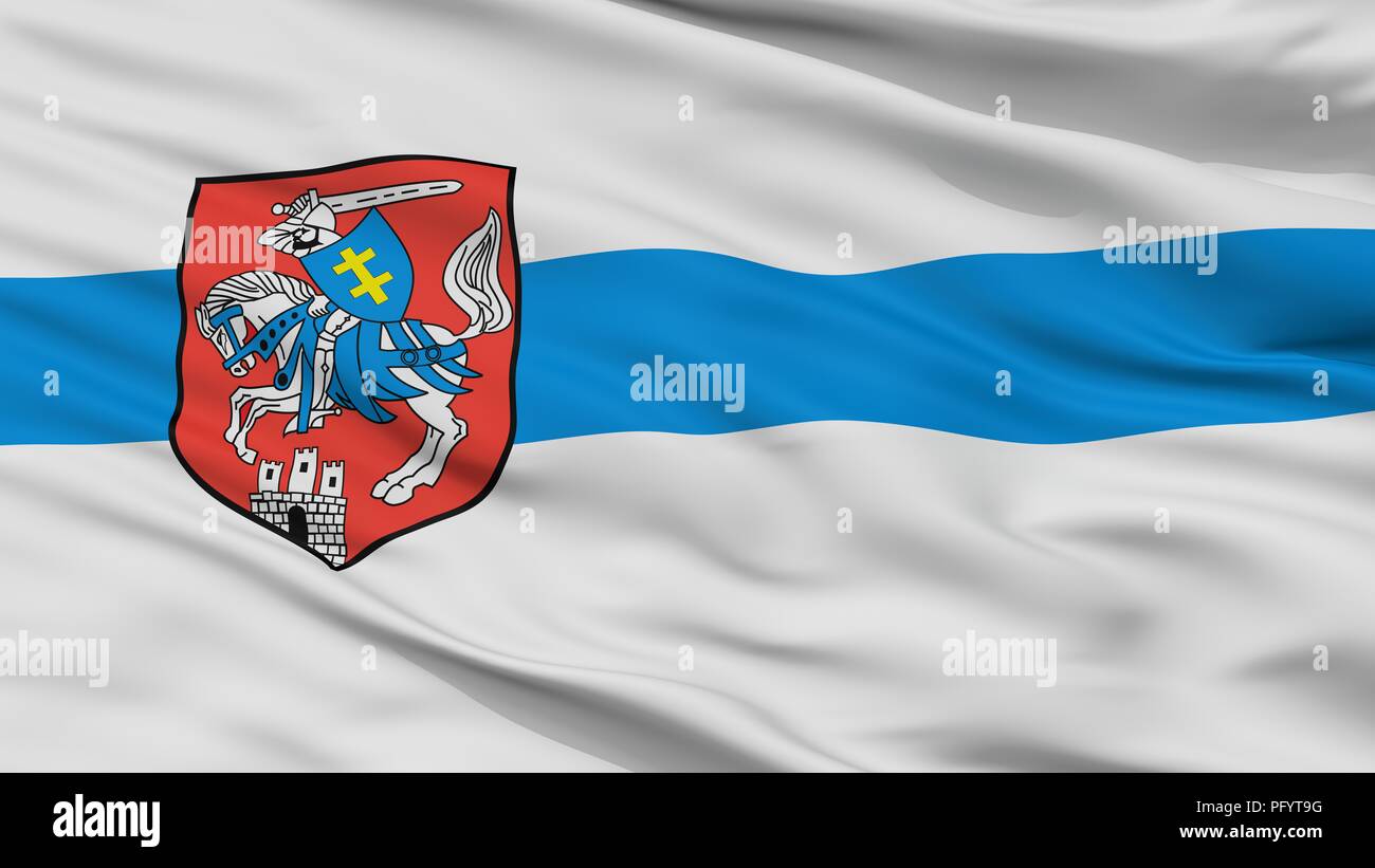 Siedlce City Flag, Poland, Closeup View Stock Photo - Alamy